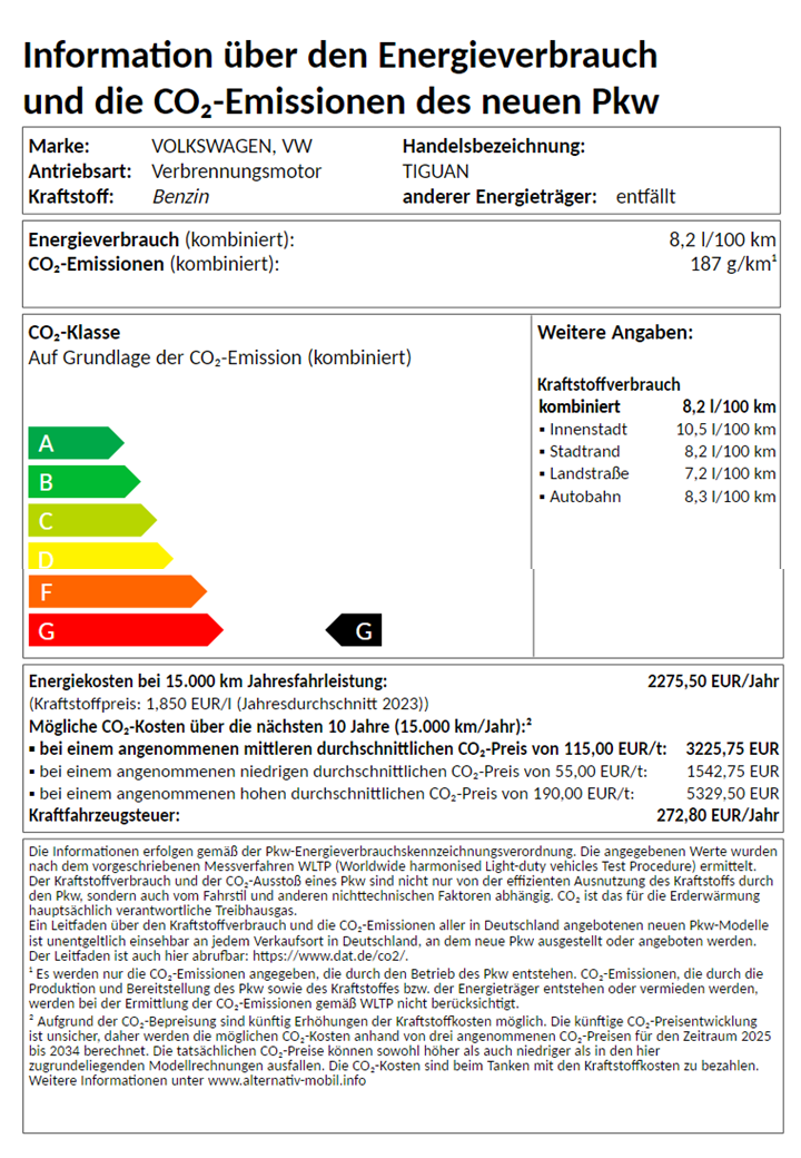 EnergielabelTiguanAllspaceRLine4MotionBenziner