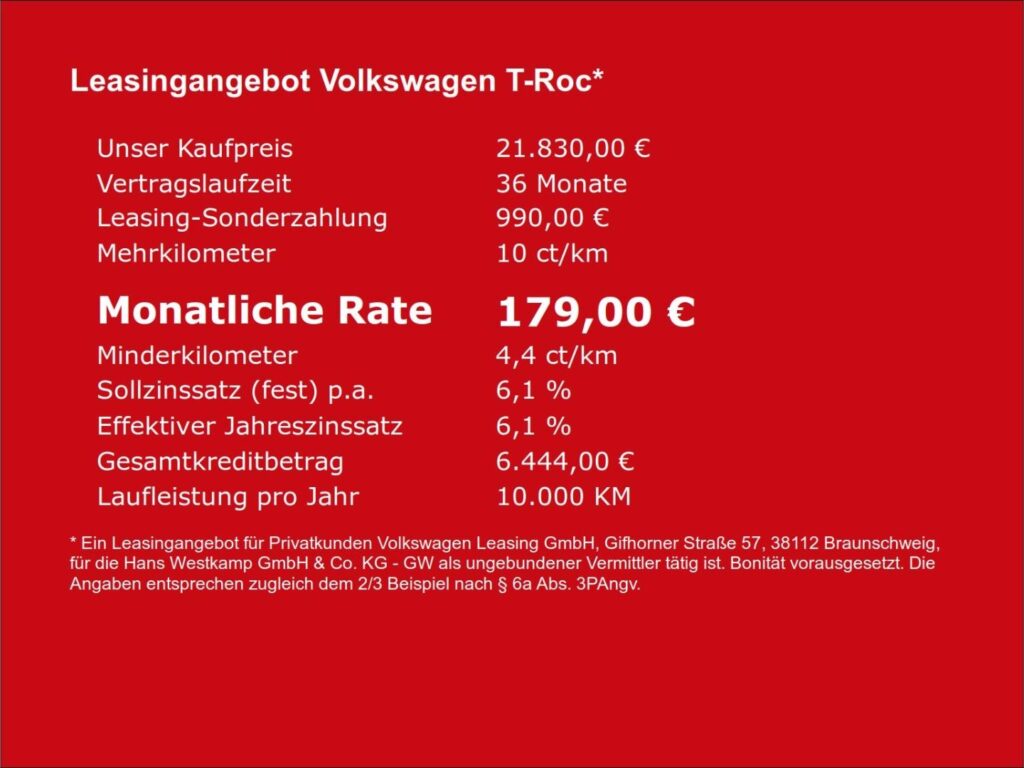 T-Roc Goal 1.0 TSI Standheizung Ganzj.Reifen Led