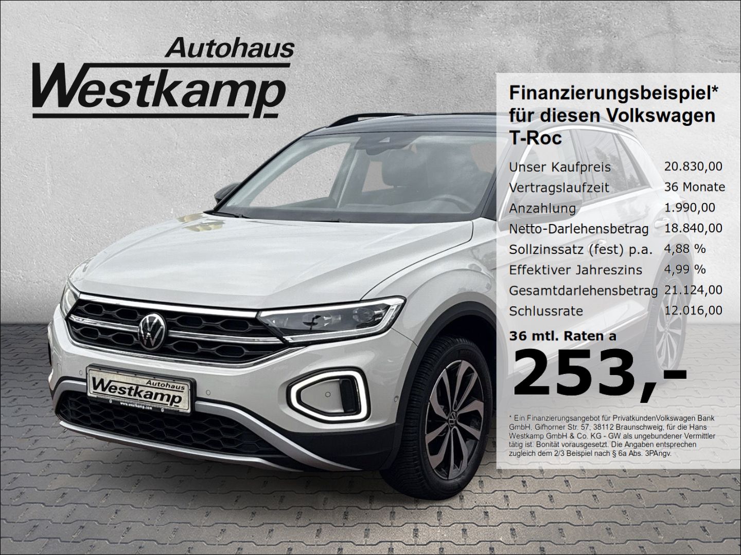 T-Roc Style 1.0 TSI 6-Gang Anh.Kpl. Ganzj.Reifen