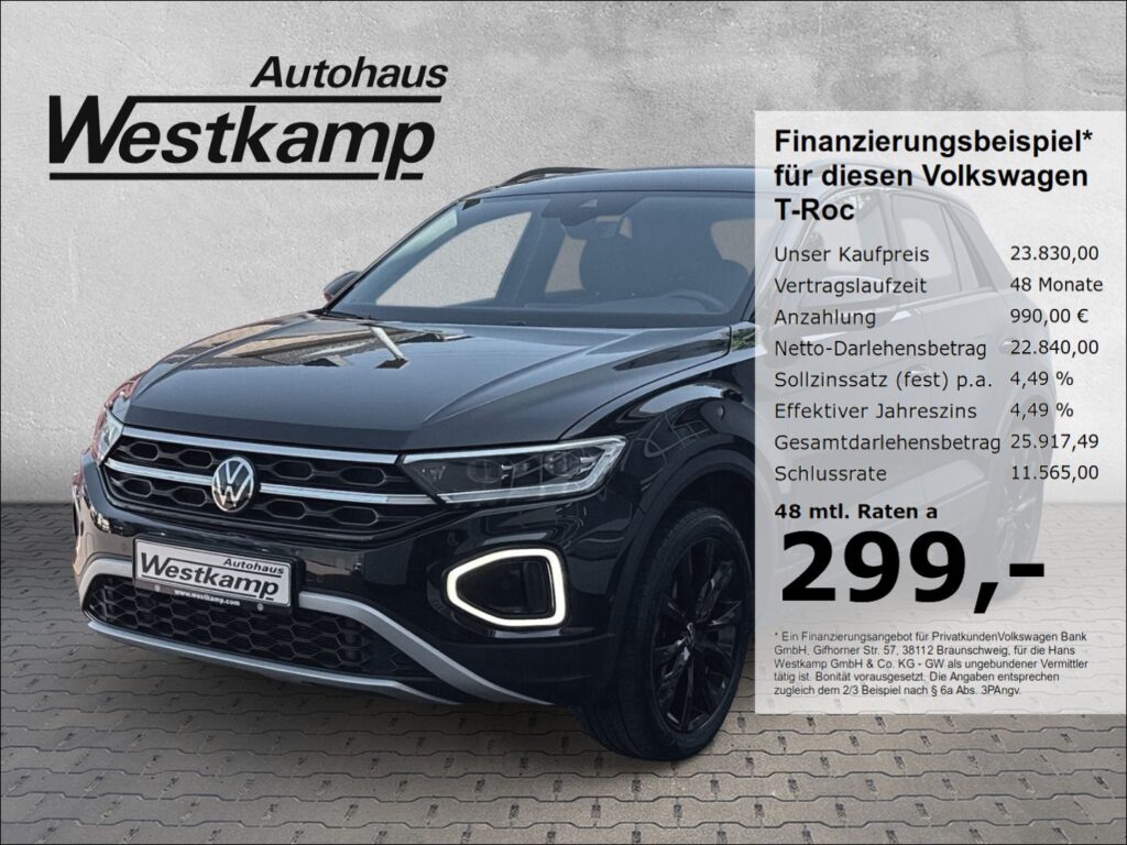 T-Roc Style 1.5 TSI DSG Black-Style Led-Plus Abs