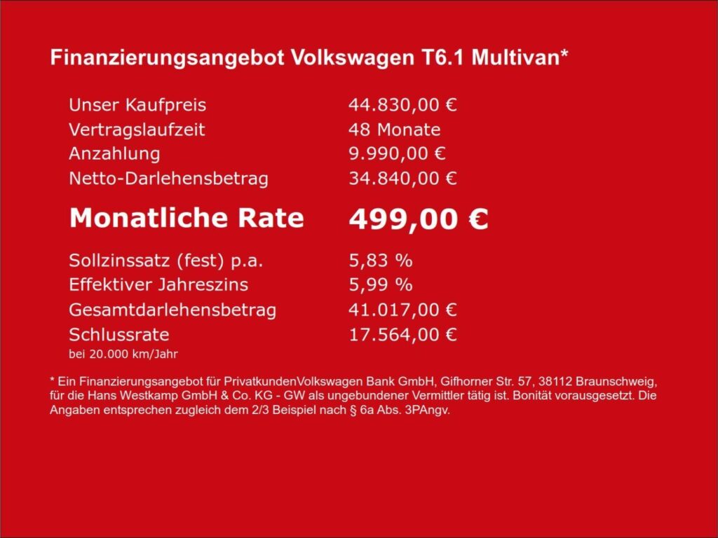 T6.1 Multivan 6.1 Generation Six 2,0 TDI DSG Led