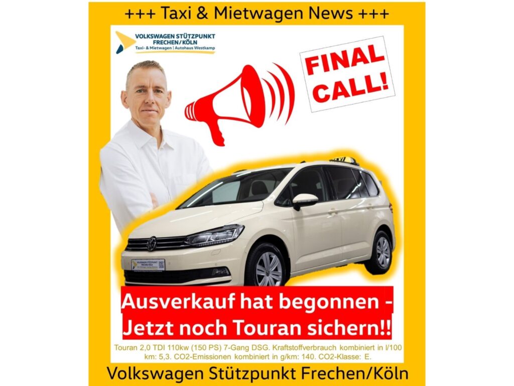 Touran TAXI / MIETWAGEN  schwarz metallic 2.0 TD