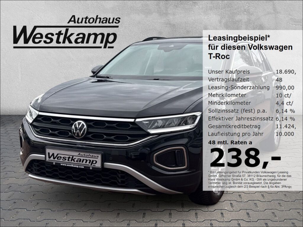 T-Roc Life 1.5 TSI Anh.Kpl. Ganzj.Reifen Led